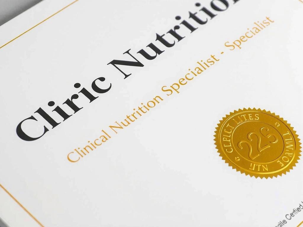 Certifikát z kurzu Klinická výživa