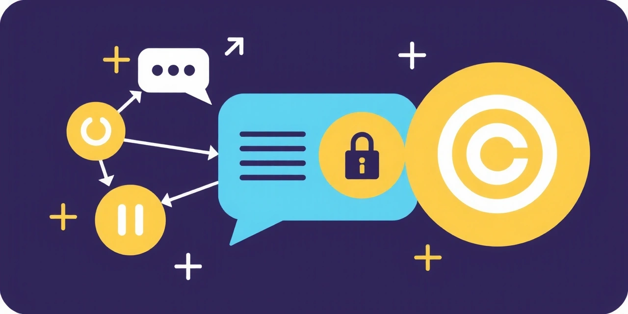 Abstraktní ilustrace digitálního obsahu a autorských práv