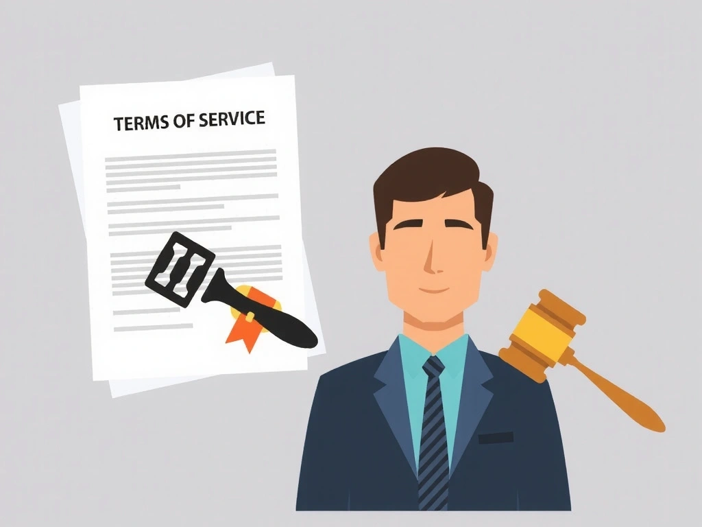 Ilustrace smlouvy a právních dokumentů, symbolizující podmínky používání